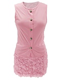 Women's Sleeveless Top Three-Dimensional Flower Bag Hip Skirt Two-Piece Set