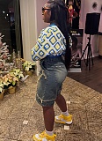 Casual Street Washed Raw Edge Vintage Denim Shorts
