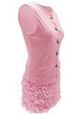 Women's Sleeveless Top Three-Dimensional Flower Bag Hip Skirt Two-Piece Set