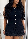 Women's Sleeveless Top Three-Dimensional Flower Bag Hip Skirt Two-Piece Set