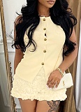 Women's Sleeveless Top Three-Dimensional Flower Bag Hip Skirt Two-Piece Set
