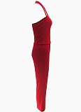 Summer New Tube Top Hanging Neck Vest Solid Color Sexy Slim Pants Two Piece Set