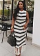 Slim-Fit Round Neck Sleeveless Color-Blocked Striped Knitted Summer Tight-Fitting Hip-Wrapped Tassel Dress