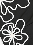 Fashion Round Neck Sleeveless Flower Design Slim Jumpsuit For Women