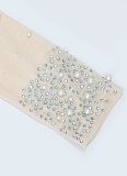 Fashionable Color Matching Round Neck Long Sleeve High Slit Hot Diamond Dress For Women