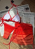 New Gradient Mesh Three-Piece Beach Short Skirt Sexy Bikini