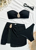 Beach Vacation Bikini Skirt Three Piece Set