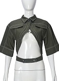 Cardigan Outdoor Half Sleeve Lapel Short Jacket