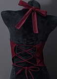 Women's Burgundy Sleeveless Back Tie Hollow Vest