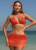 New Gradient Mesh Three-Piece Beach Short Skirt Sexy Bikini