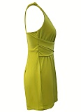Solid Color Women'S Suspender Back Cross Jumpsuit