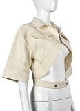 Cardigan Outdoor Half Sleeve Lapel Short Jacket