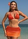 New Gradient Mesh Three-Piece Beach Short Skirt Sexy Bikini