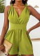 Solid Color Women'S Suspender Back Cross Jumpsuit
