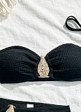 Beach Vacation Bikini Skirt Three Piece Set