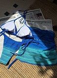 New Gradient Mesh Three-Piece Beach Short Skirt Sexy Bikini