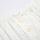 Summer Jacquard Ladies Suspender Shorts Home Two-piece Set