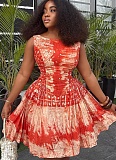 Pleated Slim Round Neck Sleeveless New Short Dress