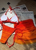 New Gradient Mesh Three-Piece Beach Short Skirt Sexy Bikini