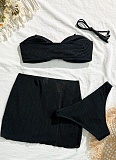 Beach Vacation Bikini Skirt Three Piece Set