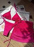 New Gradient Mesh Three-Piece Beach Short Skirt Sexy Bikini