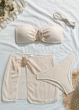 Beach Vacation Bikini Skirt Three Piece Set