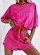 Fashion Sports Short-sleeved Letter Print Top and Shorts Set