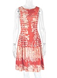 Pleated Slim Round Neck Sleeveless New Short Dress