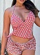 Sexy Wrap Chest Strap Top Elastic Shorts Plaid Print Two-Piece Set