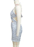 Halter Neck Backless New Summer Sequin Fashion Tassel Sexy Dress