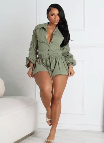 Sexy and Elegant Commuting Solid Color Workwear Bloomers Jumpsuit