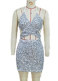 Halter Neck Backless New Summer Sequin Fashion Tassel Sexy Dress