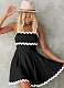 New Fresh And Sweet Contrast Color Sexy Suspender Short Dress For Women