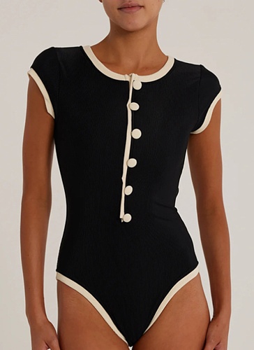 New Slim Fit Hot Girl Sexy Button High Elastic Bodysuit for Women