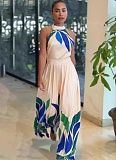 Printed Sexy Sleeveless Flared Shorts Jumpsuit