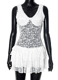 Exquisite Suspender Transparent Lace Multi-Layered Ruffle Dress For Women