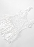 Exquisite Suspender Transparent Lace Multi-Layered Ruffle Dress For Women