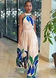 Printed Sexy Sleeveless Flared Shorts Jumpsuit