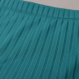 Fashion Sleeveless Cardigan Vest Belly-exposing Slim Short Skirt Two-piece Set