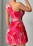 New Style Off-Shoulder Casual Temperament Slim Sleeveless Pleated Dress For Women