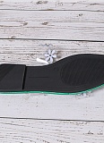 Rhinestone Flower Flat Flip Flops For Women To Wear As Outerwear, Transparent PVC Square Toe Sandals