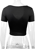 Summer Sexy Slim Fit V-Neck Short-Sleeved Tops For Hot Girls
