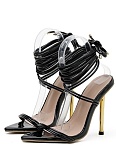 New Style Stiletto Pointed High Heels Wrapped With Cross Strap Sandals
