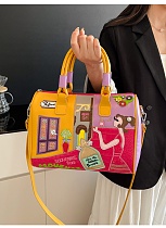 Personalized PU Embroidery Women'S Zipper Bag