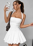 Sexy Strapless Bubble Pleated Hem Short Dress