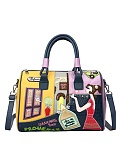 Personalized PU Embroidery Women'S Zipper Bag