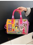 Personalized PU Embroidery Women'S Zipper Bag
