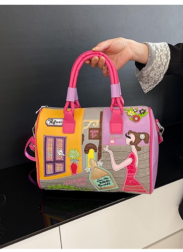 Personalized PU Embroidery Women'S Zipper Bag