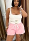 Solid Color Fashion Casual Sports Vest Shorts Two-piece Set