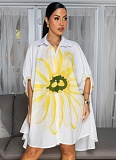 Women'S Casual Fashion Printed Cardigan Short Dress